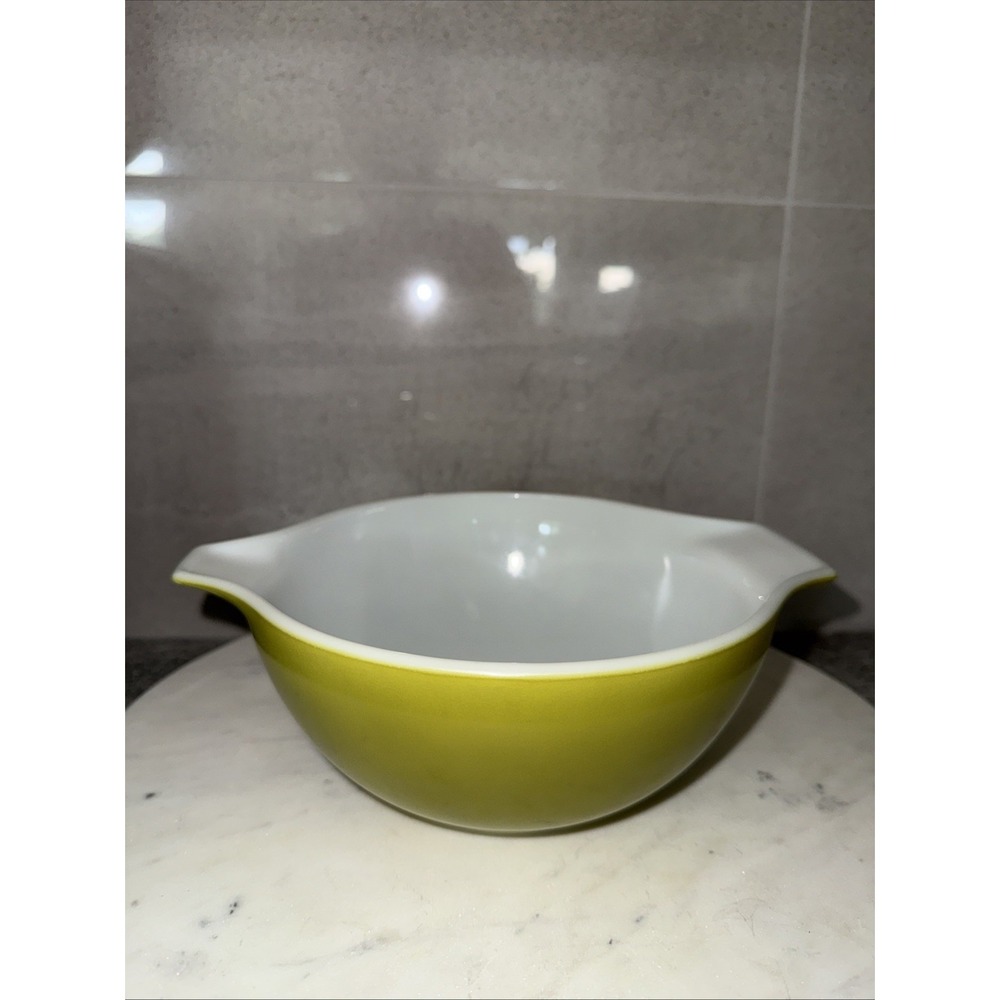 Vintage Pyrex 442 1-1/2 Quart Cinderella Mixing Bowl Verde Green Olive Avocado - Picture 9 of 12